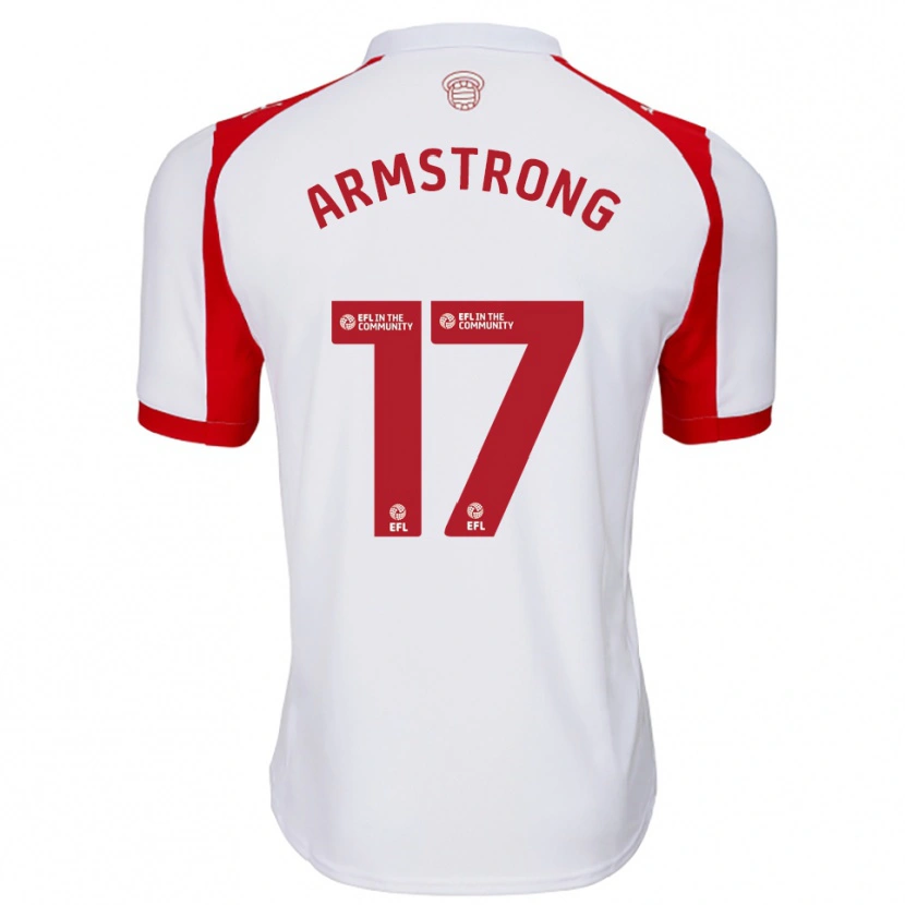 Danxen Børn Stuart Armstrong #17 Hvid Rød Hjemmebane Spillertrøjer 2025/26 Trøje T-Shirt
