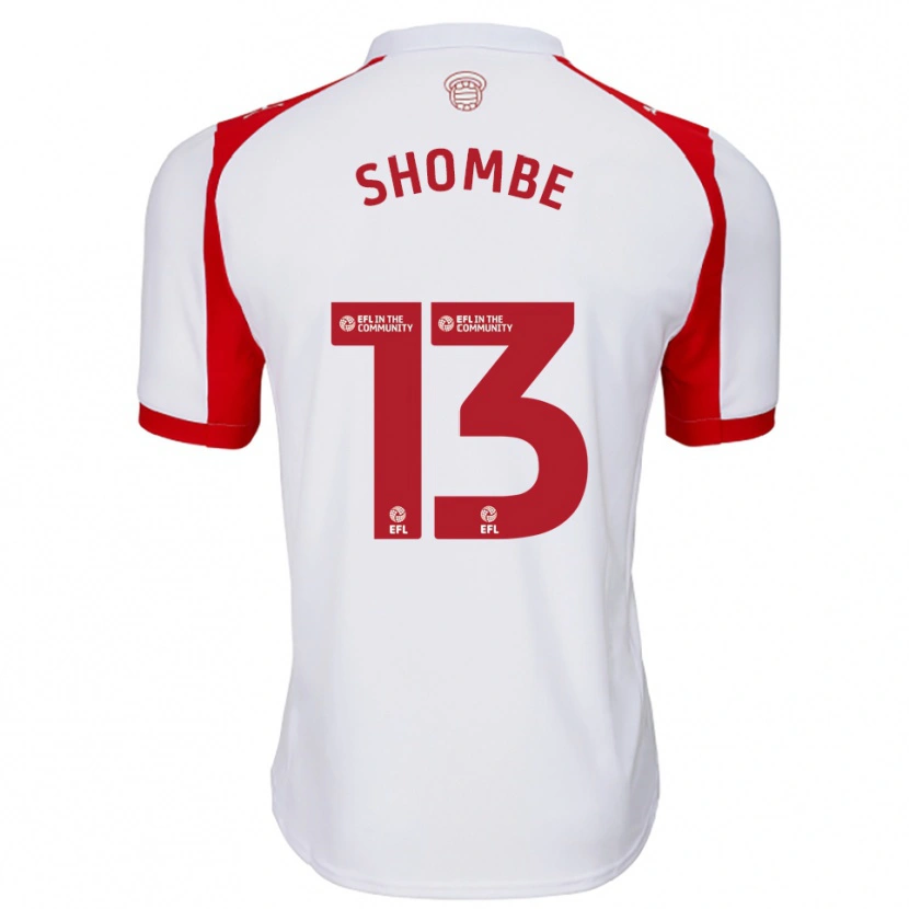 Danxen Børn Khiani Shombe #13 Hvid Rød Hjemmebane Spillertrøjer 2025/26 Trøje T-Shirt