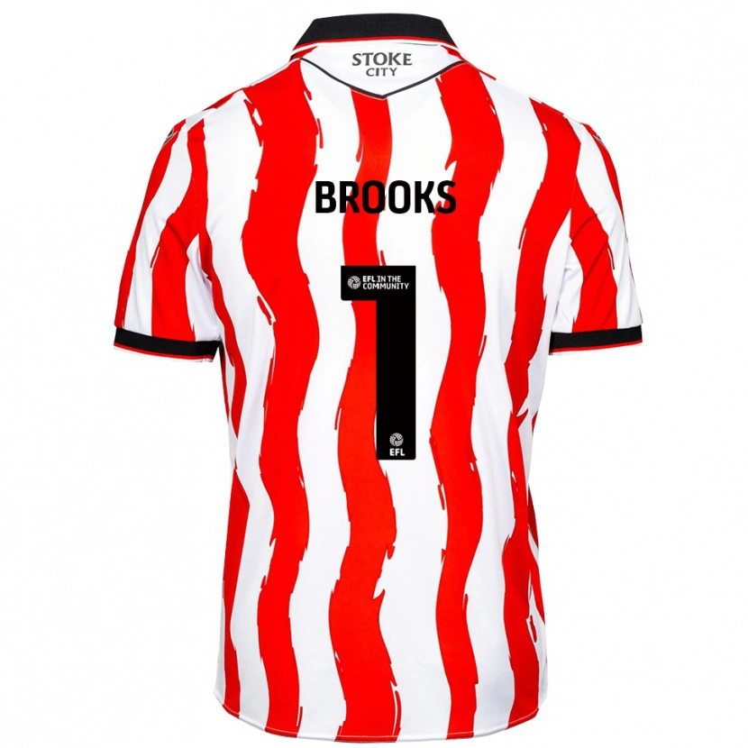 Danxen Børn Alfie Brooks #1 Hvid Rød Hjemmebane Spillertrøjer 2025/26 Trøje T-Shirt
