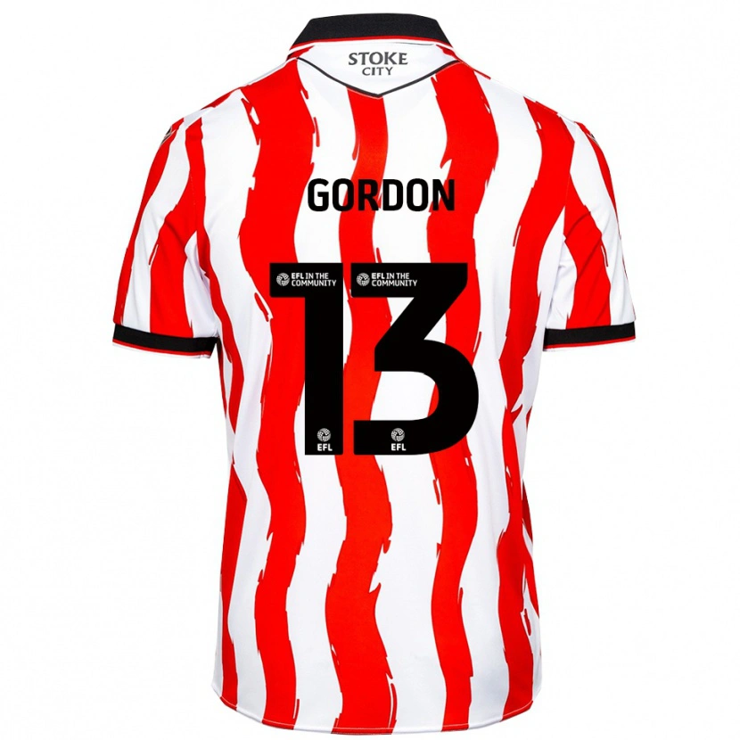 Danxen Børn Jonathon Gordon #13 Hvid Rød Hjemmebane Spillertrøjer 2025/26 Trøje T-Shirt