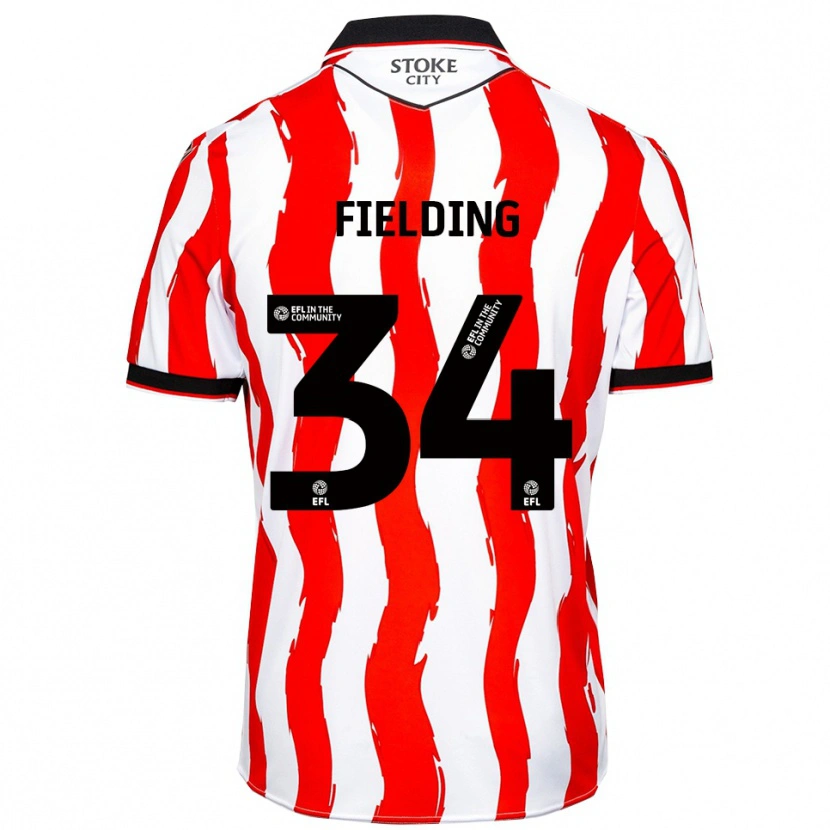 Danxen Børn Frank Fielding #34 Hvid Rød Hjemmebane Spillertrøjer 2025/26 Trøje T-Shirt