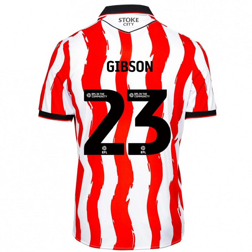 Danxen Børn Ben Gibson #23 Hvid Rød Hjemmebane Spillertrøjer 2025/26 Trøje T-Shirt