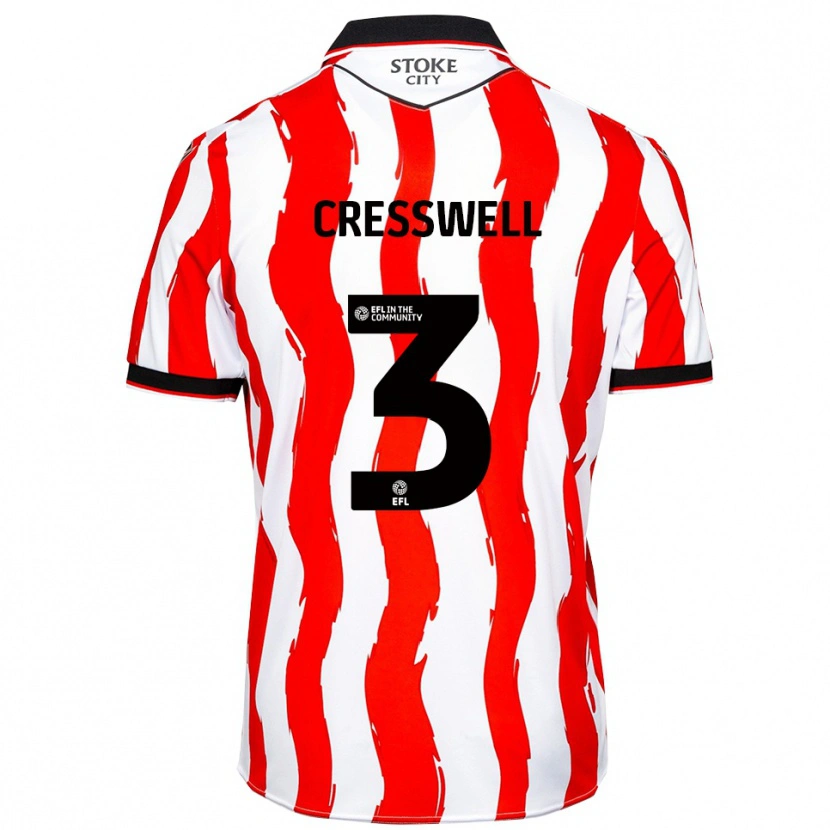 Danxen Børn Aaron Cresswell #3 Hvid Rød Hjemmebane Spillertrøjer 2025/26 Trøje T-Shirt