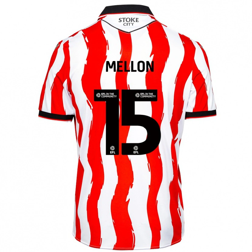Danxen Børn Luke Mellon #15 Hvid Rød Hjemmebane Spillertrøjer 2025/26 Trøje T-Shirt