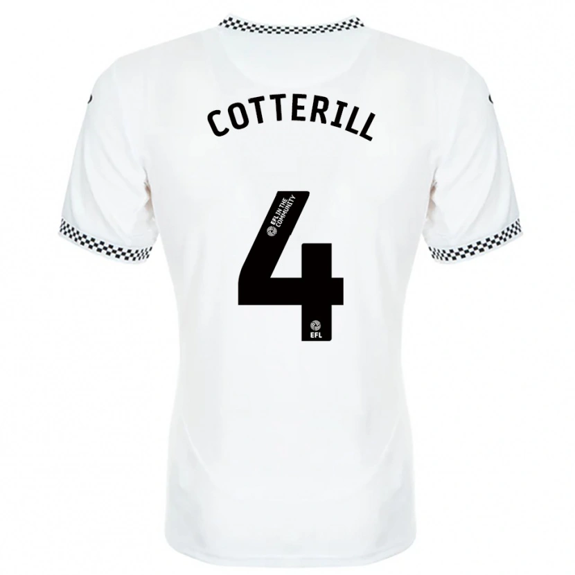 Danxen Børn Joel Cotterill #4 Hvid Orange Hjemmebane Spillertrøjer 2025/26 Trøje T-Shirt