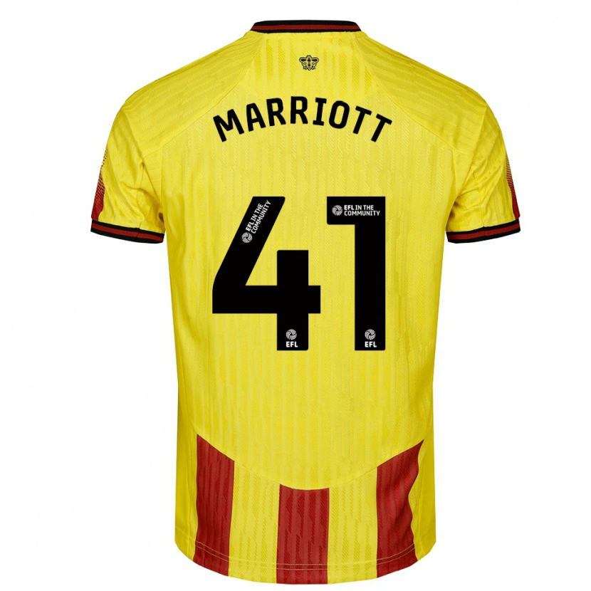 Danxen Børn Alfie Marriott #41 Gul Rød Hjemmebane Spillertrøjer 2025/26 Trøje T-Shirt
