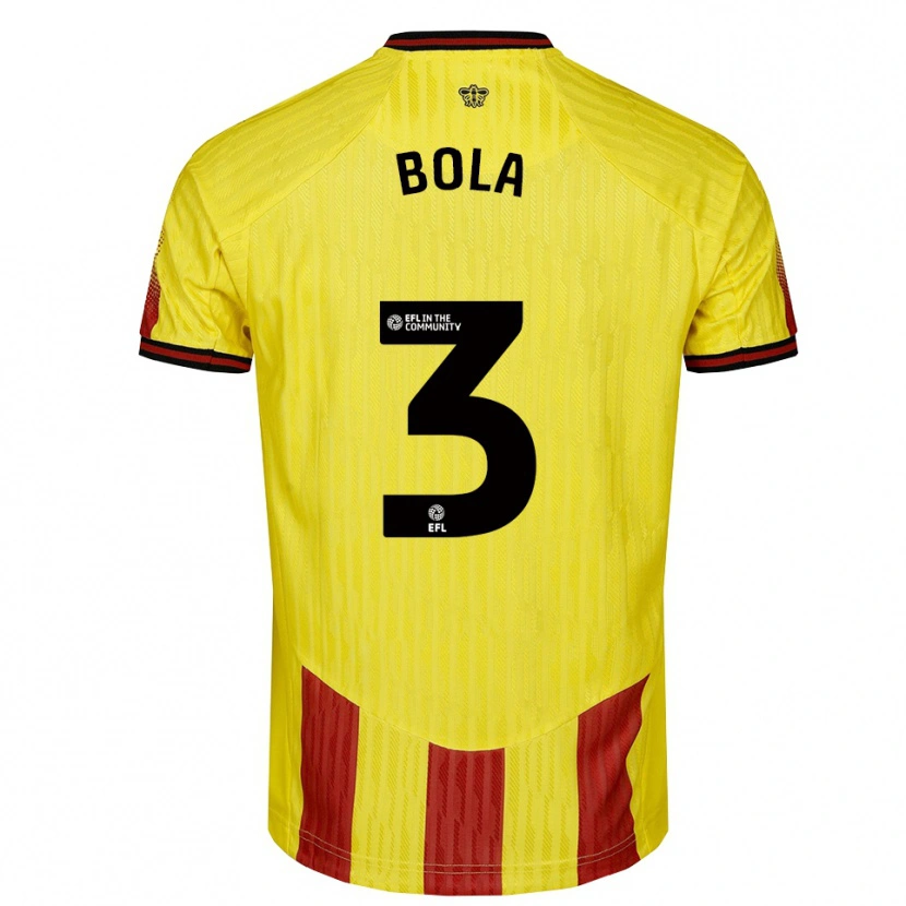 Danxen Børn Marc Bola #3 Gul Rød Hjemmebane Spillertrøjer 2025/26 Trøje T-Shirt
