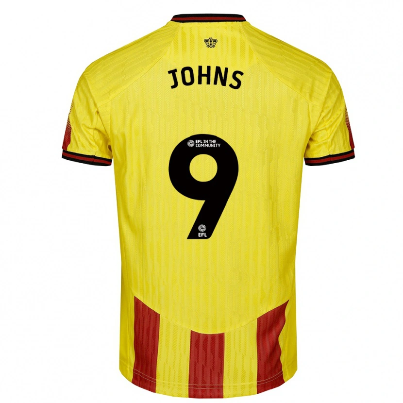 Danxen Børn Carly Johns #9 Gul Rød Hjemmebane Spillertrøjer 2025/26 Trøje T-Shirt