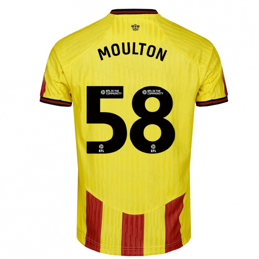 Danxen Børn Jai-Dea Moulton #58 Gul Rød Hjemmebane Spillertrøjer 2025/26 Trøje T-Shirt