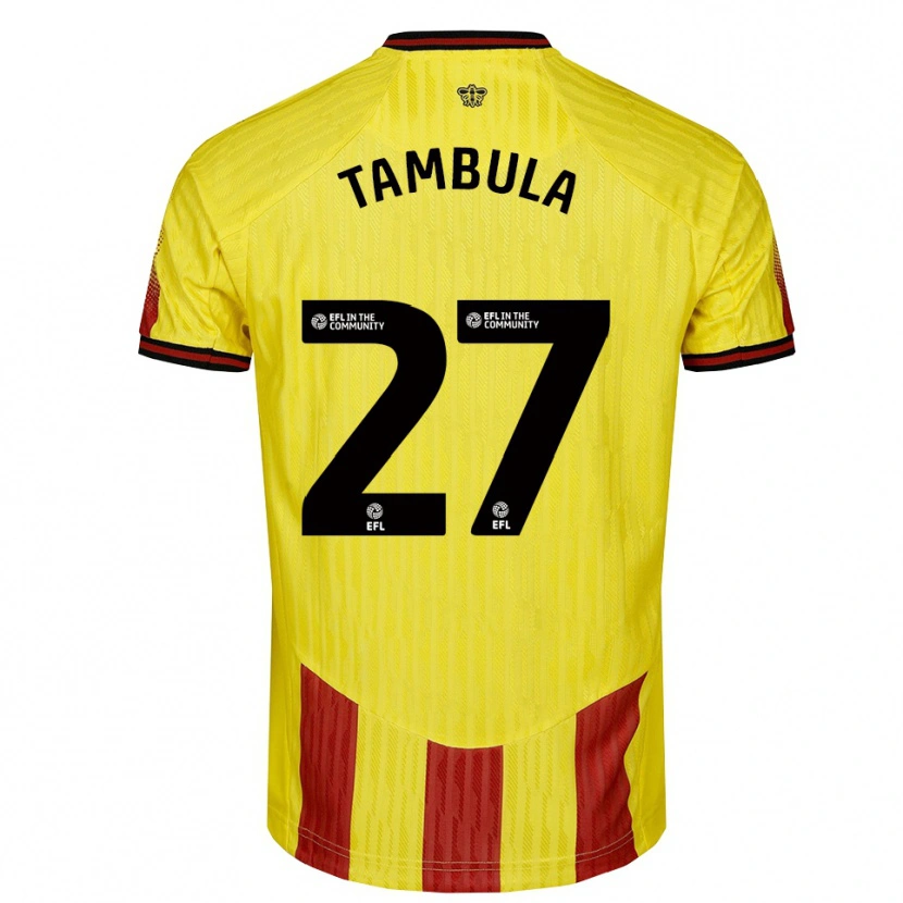 Danxen Børn Chloe Tambula #27 Gul Rød Hjemmebane Spillertrøjer 2025/26 Trøje T-Shirt