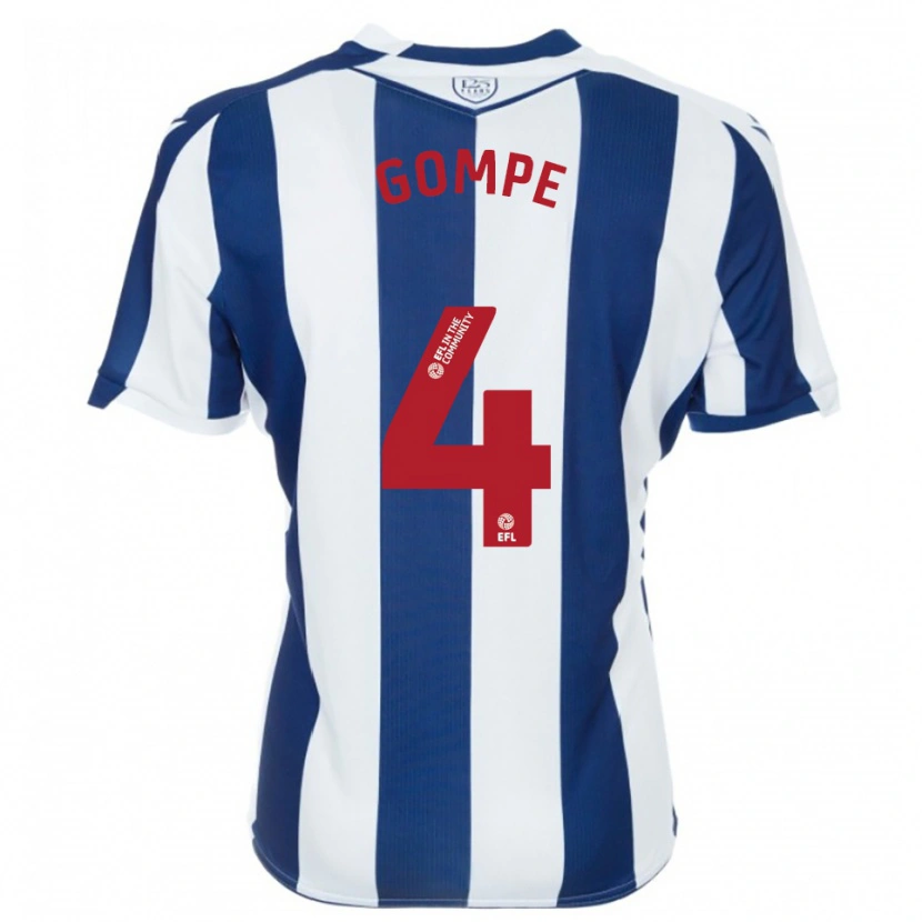 Danxen Børn Shane Gompe #4 Marine Hvid Hjemmebane Spillertrøjer 2025/26 Trøje T-Shirt