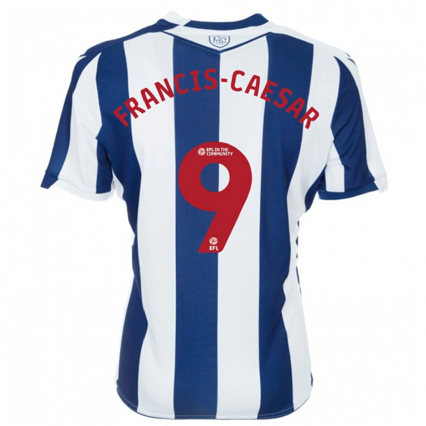 Danxen Børn Jaiden Francis-Caesar #9 Marine Hvid Hjemmebane Spillertrøjer 2025/26 Trøje T-Shirt