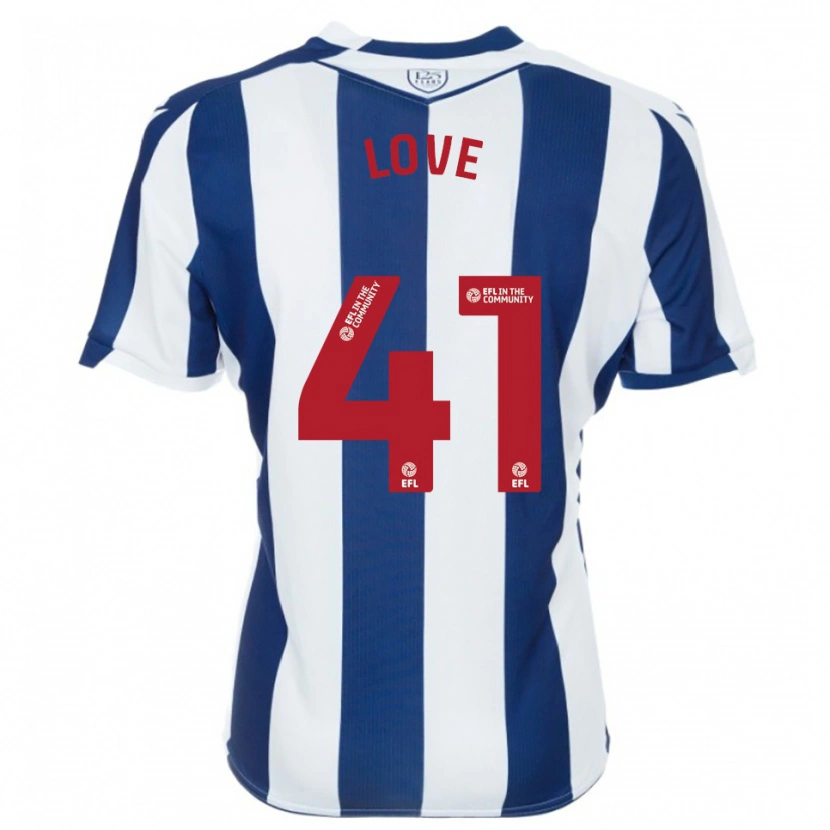 Danxen Børn Layton Love #41 Marine Hvid Hjemmebane Spillertrøjer 2025/26 Trøje T-Shirt