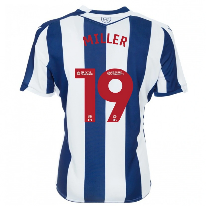 Danxen Børn Ali Miller #19 Marine Hvid Hjemmebane Spillertrøjer 2025/26 Trøje T-Shirt