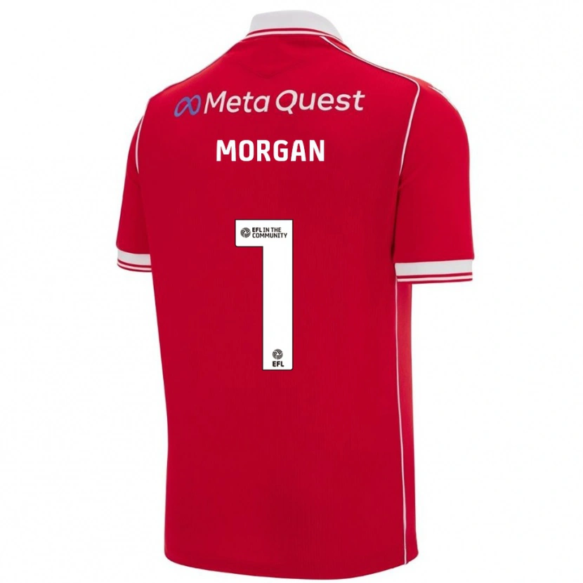 Danxen Børn Delyth Morgan #1 Rød Hvid Hjemmebane Spillertrøjer 2025/26 Trøje T-Shirt