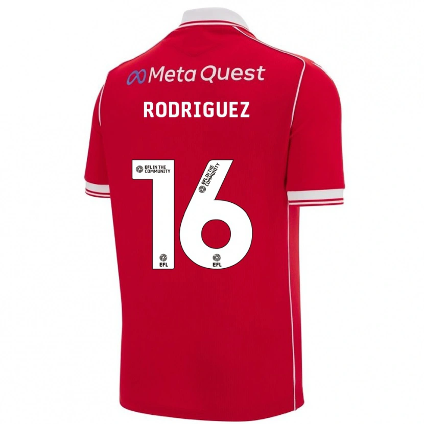Danxen Børn Jay Rodríguez #16 Rød Hvid Hjemmebane Spillertrøjer 2025/26 Trøje T-Shirt