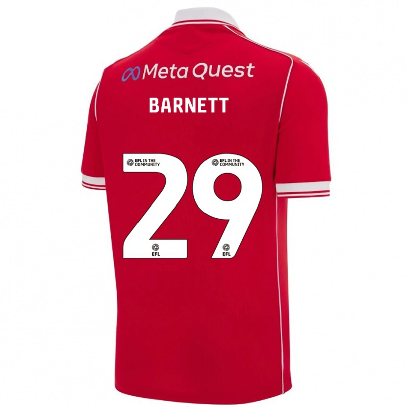 Danxen Børn Ryan Barnett #29 Rød Hvid Hjemmebane Spillertrøjer 2025/26 Trøje T-Shirt