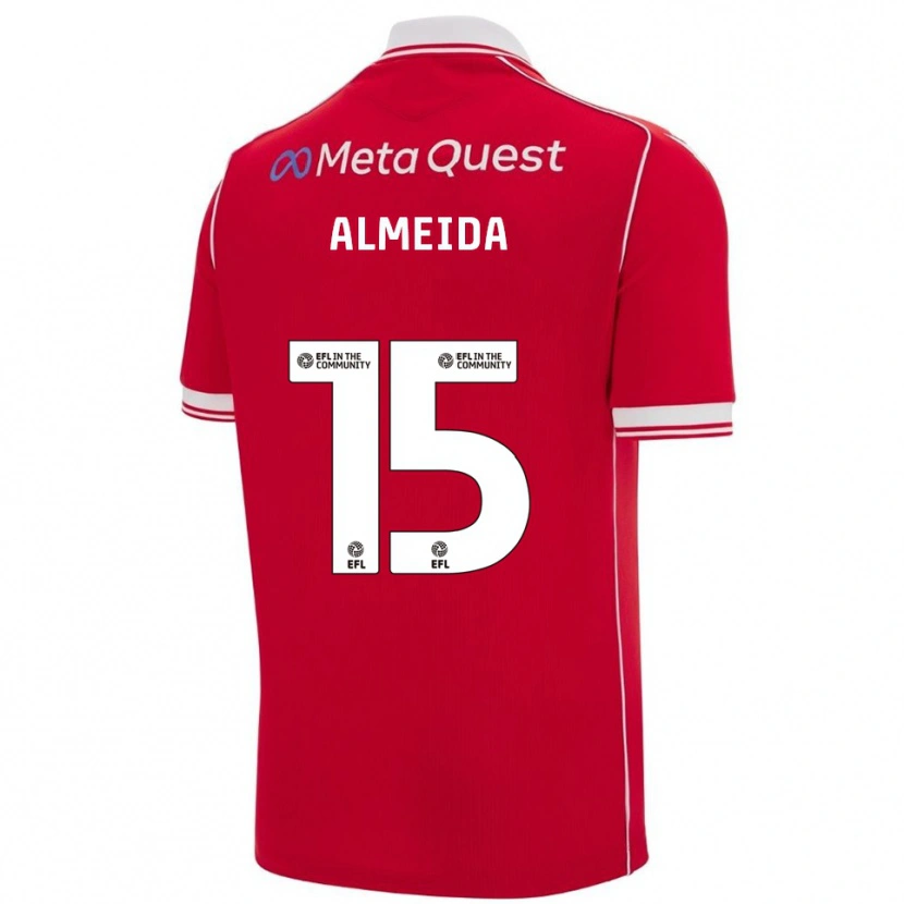 Danxen Børn Daymeon Almeida #15 Rød Hvid Hjemmebane Spillertrøjer 2025/26 Trøje T-Shirt