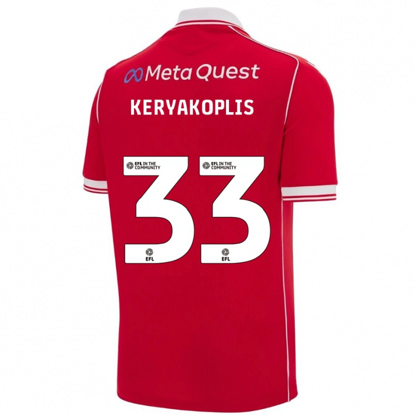 Danxen Børn Hannah Keryakoplis #33 Rød Hvid Hjemmebane Spillertrøjer 2025/26 Trøje T-Shirt