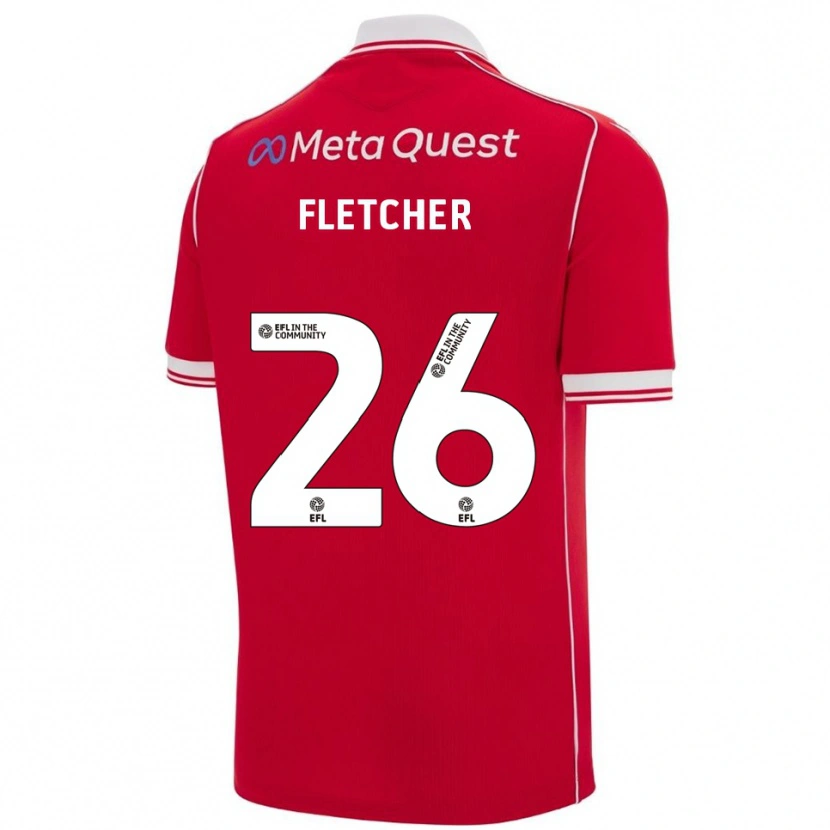Danxen Børn Steven Fletcher #26 Rød Hvid Hjemmebane Spillertrøjer 2025/26 Trøje T-Shirt
