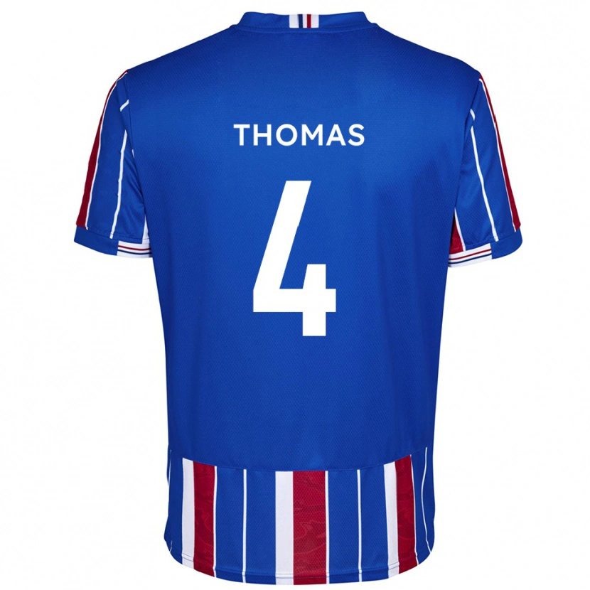 Danxen Børn Terell Thomas #4 Blå Rød Hvid Hjemmebane Spillertrøjer 2025/26 Trøje T-Shirt