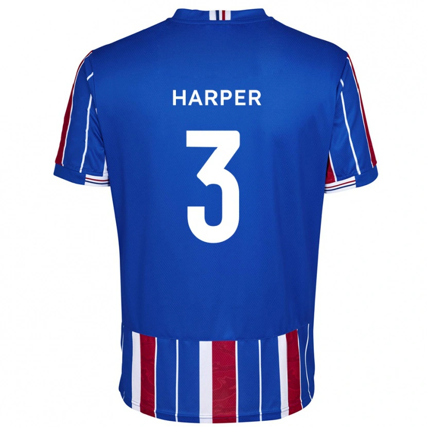 Danxen Børn Cameron Harper #3 Blå Rød Hvid Hjemmebane Spillertrøjer 2025/26 Trøje T-Shirt