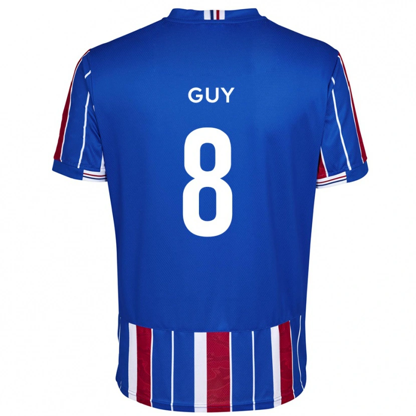 Danxen Børn Callum Guy #8 Blå Rød Hvid Hjemmebane Spillertrøjer 2025/26 Trøje T-Shirt