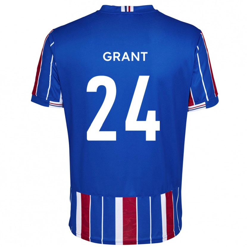 Danxen Børn Josh Grant #24 Blå Rød Hvid Hjemmebane Spillertrøjer 2025/26 Trøje T-Shirt