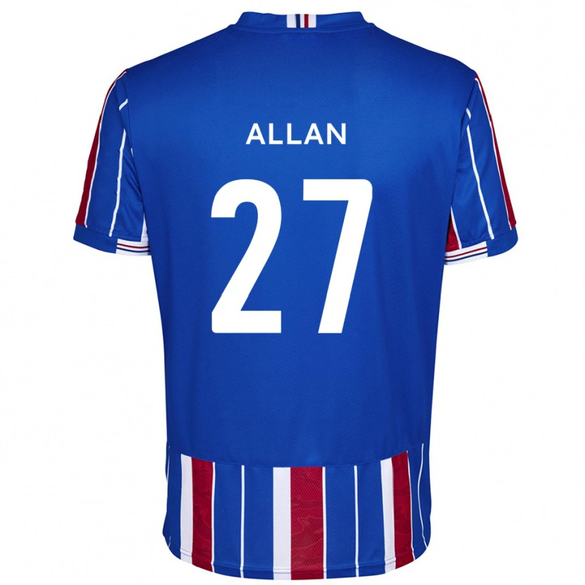 Danxen Børn Jake Allan #27 Blå Rød Hvid Hjemmebane Spillertrøjer 2025/26 Trøje T-Shirt