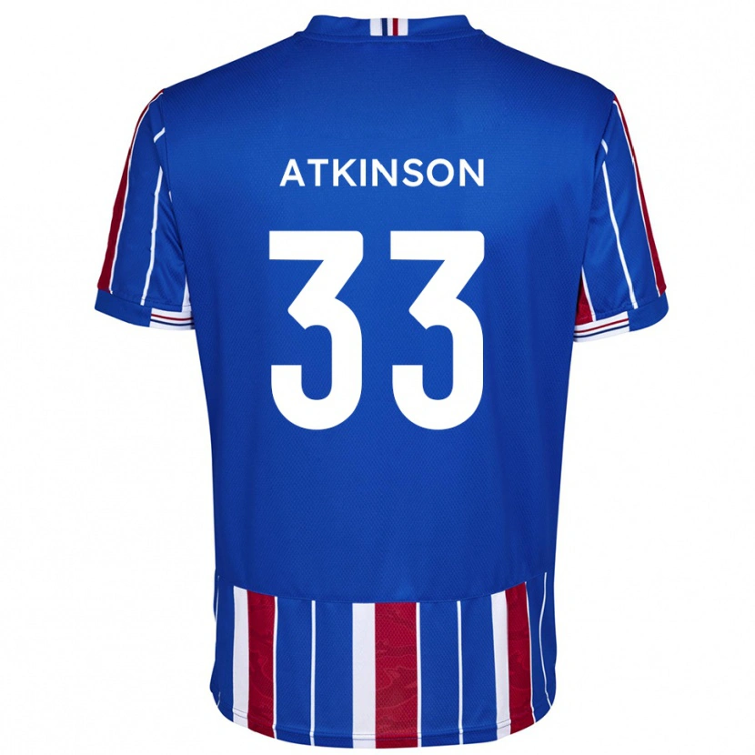 Danxen Børn Hayden Atkinson #33 Blå Rød Hvid Hjemmebane Spillertrøjer 2025/26 Trøje T-Shirt