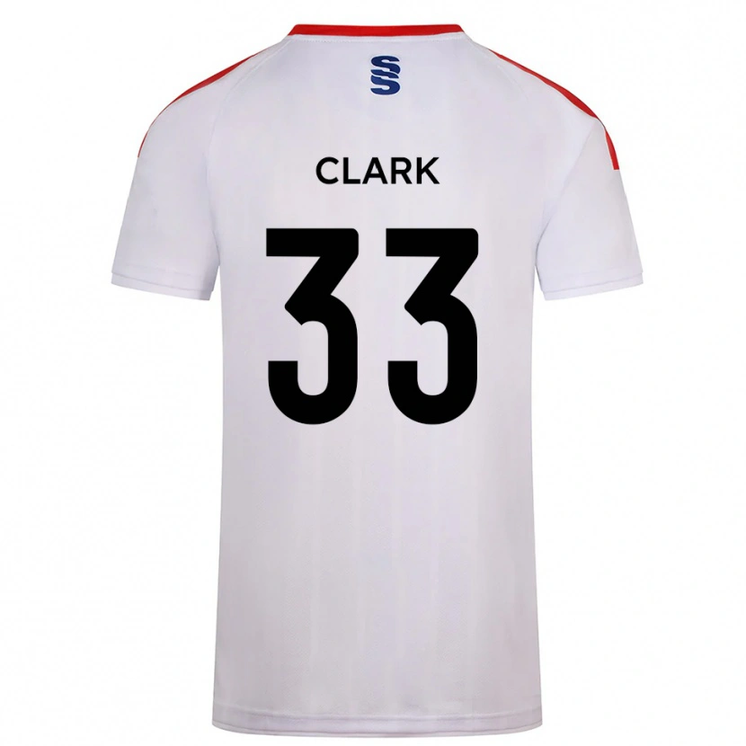 Danxen Børn Charlie Clark #33 Hvid Marine Hjemmebane Spillertrøjer 2025/26 Trøje T-Shirt