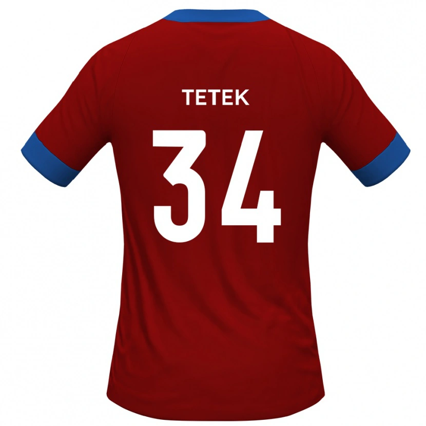 Danxen Børn Dejan Tetek #34 Rød Blå Hjemmebane Spillertrøjer 2025/26 Trøje T-Shirt