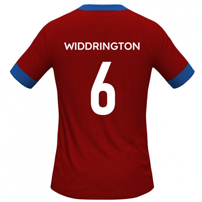 Danxen Børn Theo Widdrington #6 Rød Blå Hjemmebane Spillertrøjer 2025/26 Trøje T-Shirt