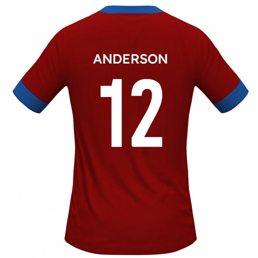 Danxen Børn Keane Anderson #12 Rød Blå Hjemmebane Spillertrøjer 2025/26 Trøje T-Shirt