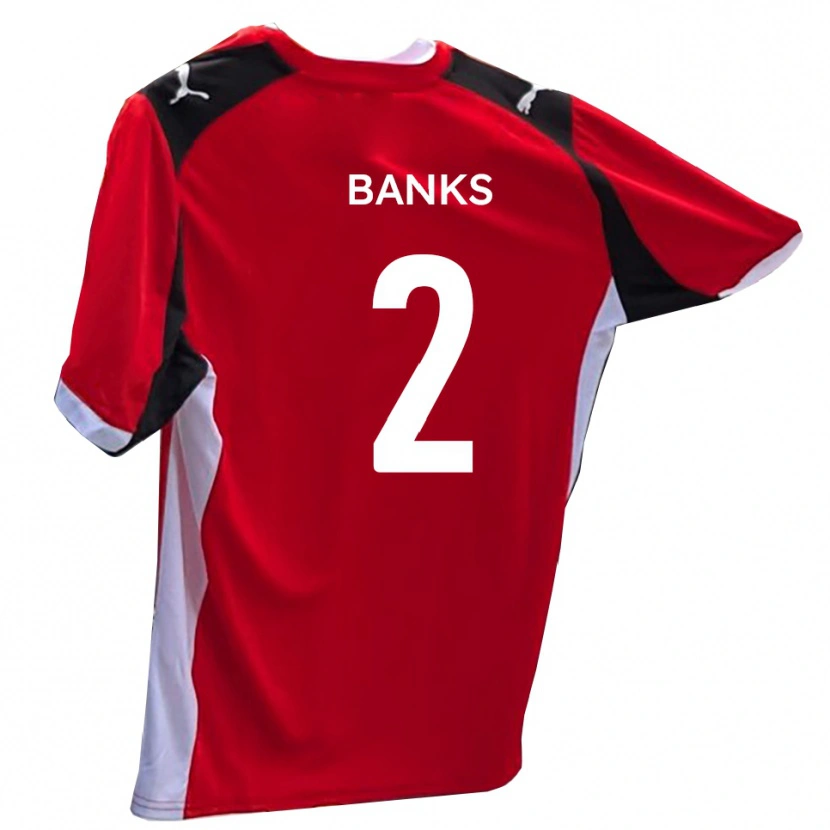 Danxen Børn Lewis Banks #2 Rød Hvid Hjemmebane Spillertrøjer 2025/26 Trøje T-Shirt