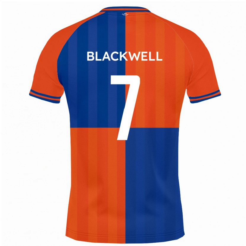 Danxen Børn Tom Blackwell #7 Orange Kongeblå Hjemmebane Spillertrøjer 2025/26 Trøje T-Shirt