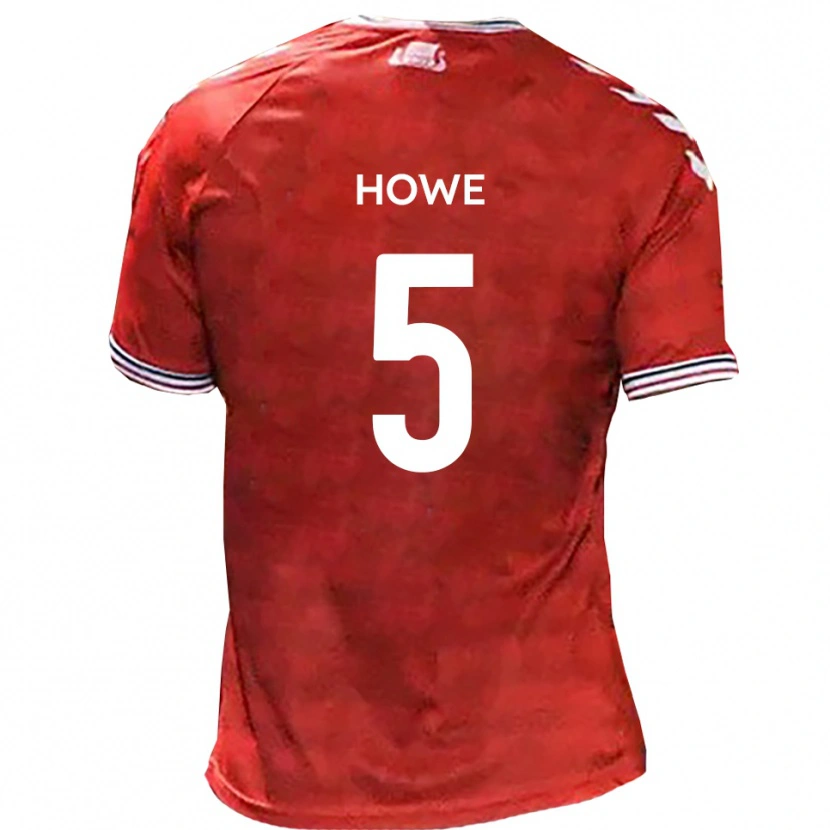 Danxen Børn Callum Howe #5 Rød Hvid Hjemmebane Spillertrøjer 2025/26 Trøje T-Shirt