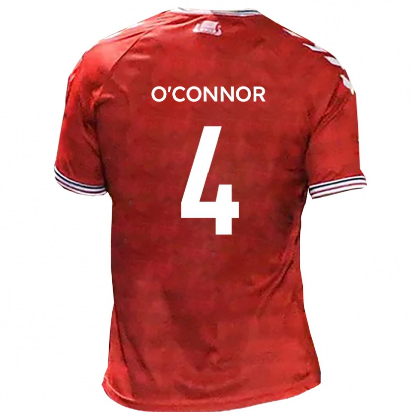 Danxen Børn Darragh O'connor #4 Rød Hvid Hjemmebane Spillertrøjer 2025/26 Trøje T-Shirt