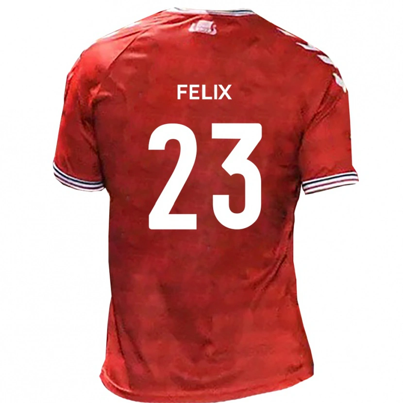Danxen Børn Joe Felix #23 Rød Hvid Hjemmebane Spillertrøjer 2025/26 Trøje T-Shirt