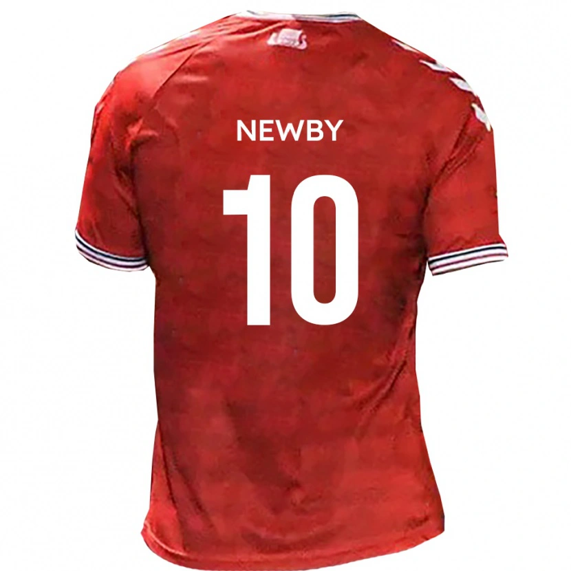 Danxen Børn Alex Newby #10 Rød Hvid Hjemmebane Spillertrøjer 2025/26 Trøje T-Shirt