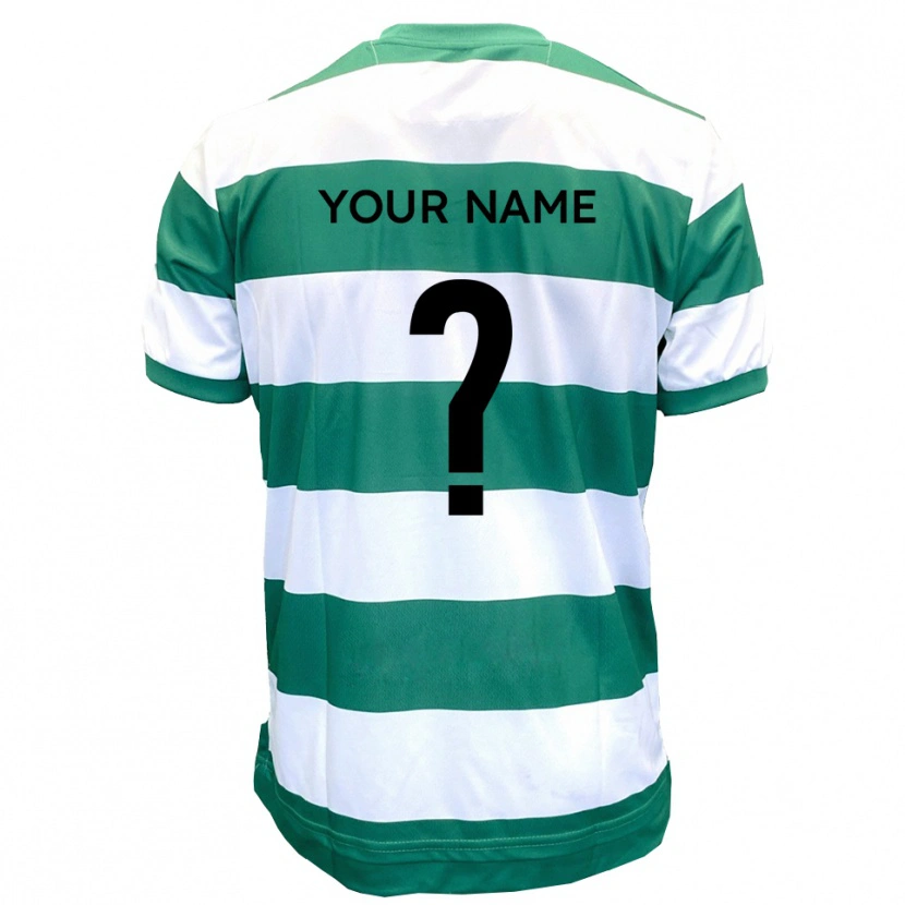 Danxen Børn Dit Navn #0 Grøn Hvid Hjemmebane Spillertrøjer 2025/26 Trøje T-Shirt