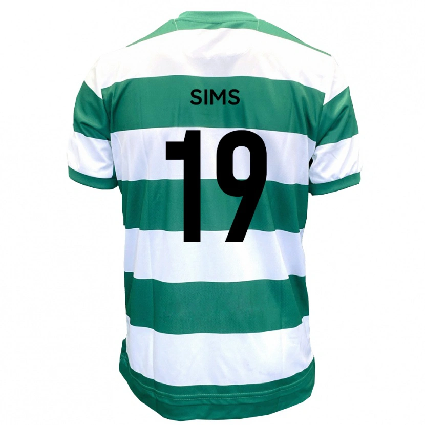 Danxen Børn Josh Sims #19 Grøn Hvid Hjemmebane Spillertrøjer 2025/26 Trøje T-Shirt