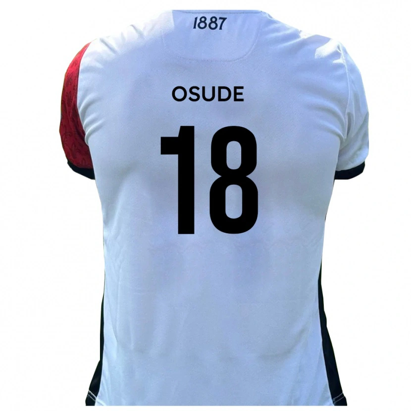Danxen Børn Joshua Osude #18 Rød Hvid Hjemmebane Spillertrøjer 2025/26 Trøje T-Shirt