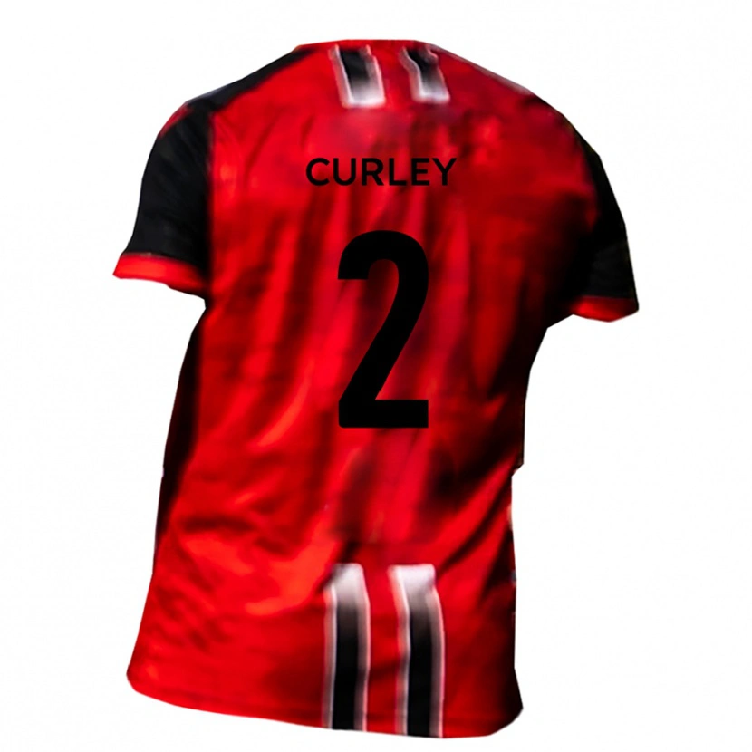 Danxen Børn Matt Curley #2 Rød Sort Hjemmebane Spillertrøjer 2025/26 Trøje T-Shirt