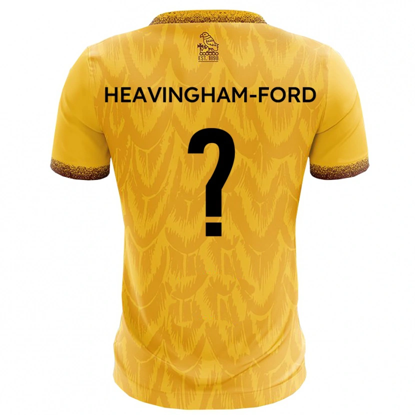 Danxen Børn Maddie Heavingham-Ford #0 Gul Brun Hjemmebane Spillertrøjer 2025/26 Trøje T-Shirt