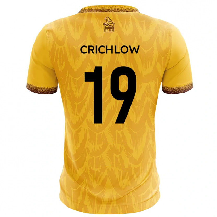 Danxen Børn Kane Crichlow #19 Gul Brun Hjemmebane Spillertrøjer 2025/26 Trøje T-Shirt