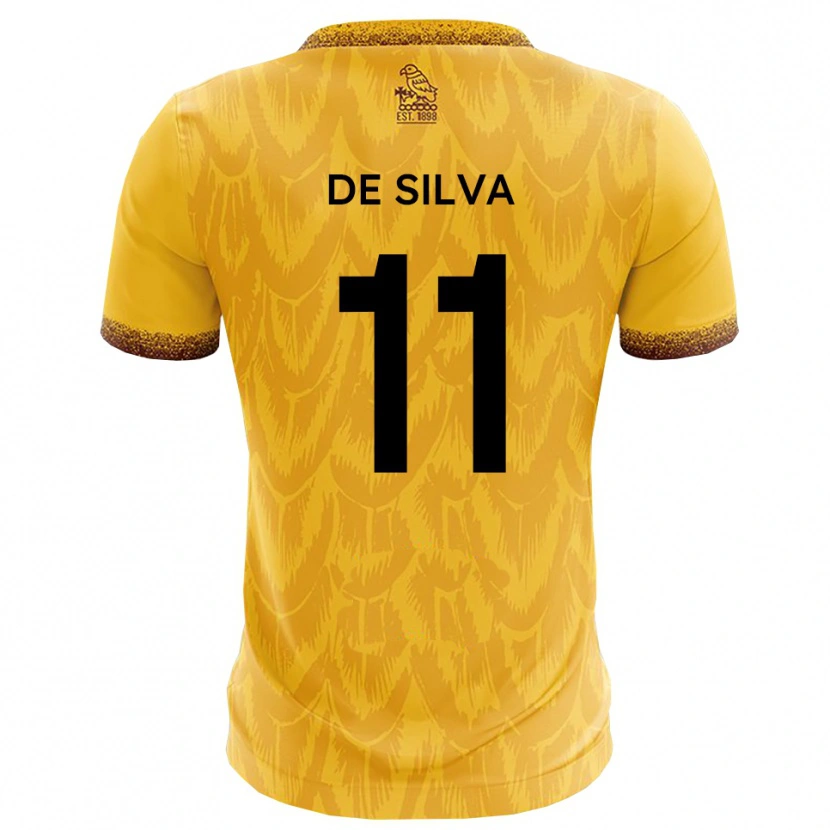 Danxen Børn Dillon De Silva #11 Gul Brun Hjemmebane Spillertrøjer 2025/26 Trøje T-Shirt