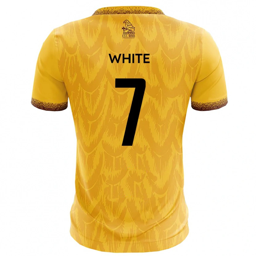 Danxen Børn Jaiden White #7 Gul Brun Hjemmebane Spillertrøjer 2025/26 Trøje T-Shirt