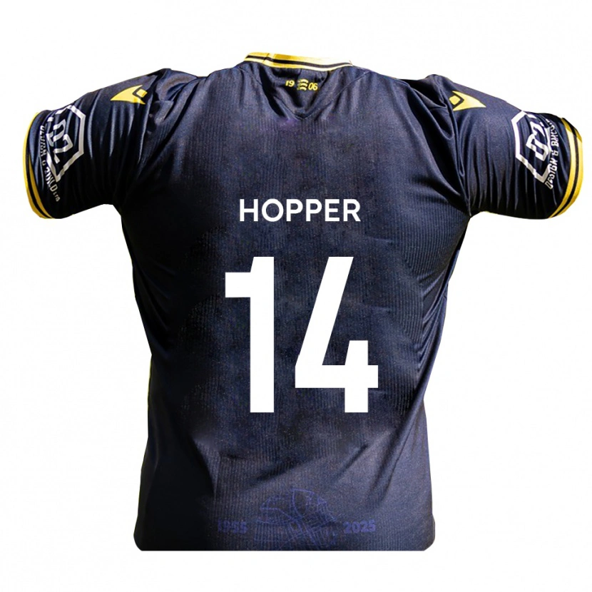 Danxen Børn Tom Hopper #14 Marine Gul Hjemmebane Spillertrøjer 2025/26 Trøje T-Shirt