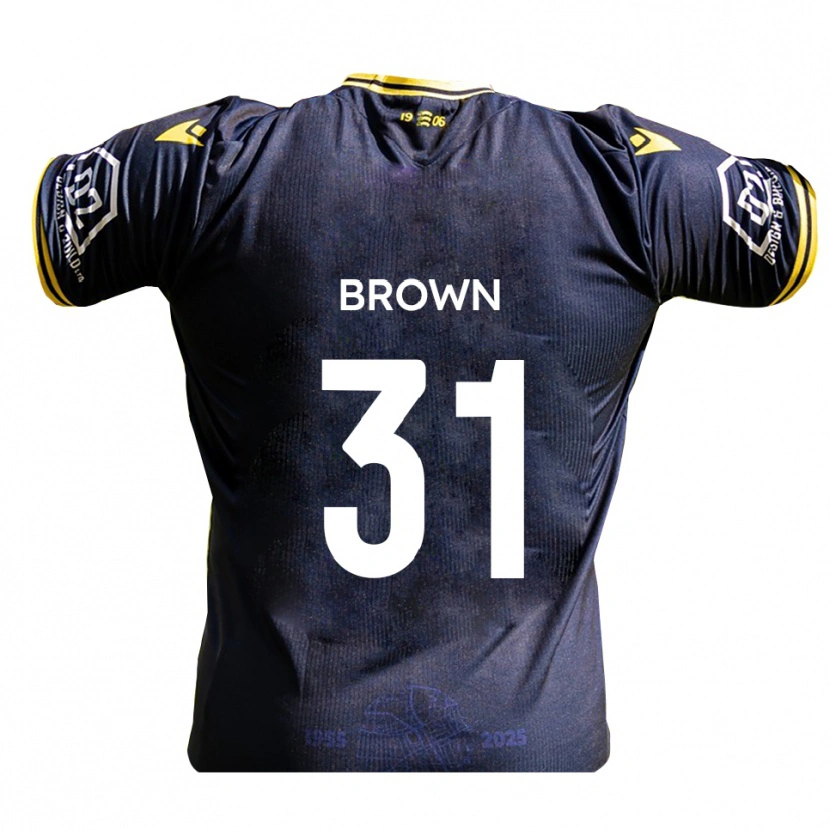 Danxen Børn Charlie Brown #31 Marine Gul Hjemmebane Spillertrøjer 2025/26 Trøje T-Shirt